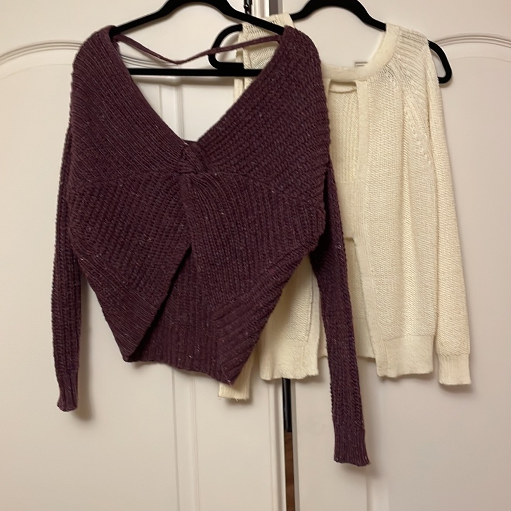 2/sweaters sz S… Purple/ Cream